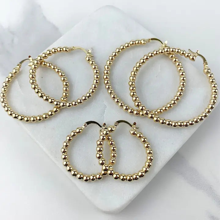18 Gold Plated Bead Earrings