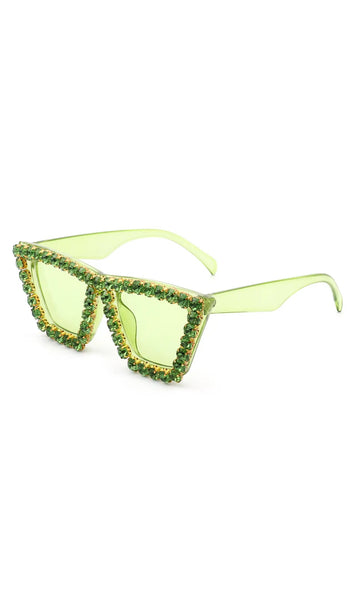 Retro Square Rhinestone Fashion Sunglasses