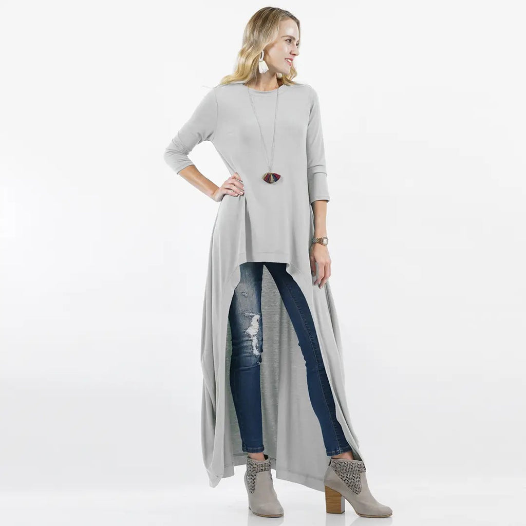 High-Low Maxi Tunic (Light Grey)