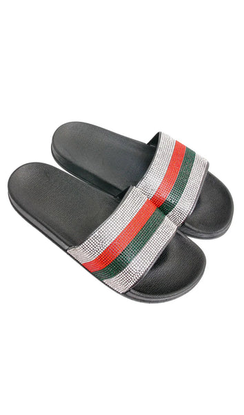 Designer Inspired Black Fashion Slides