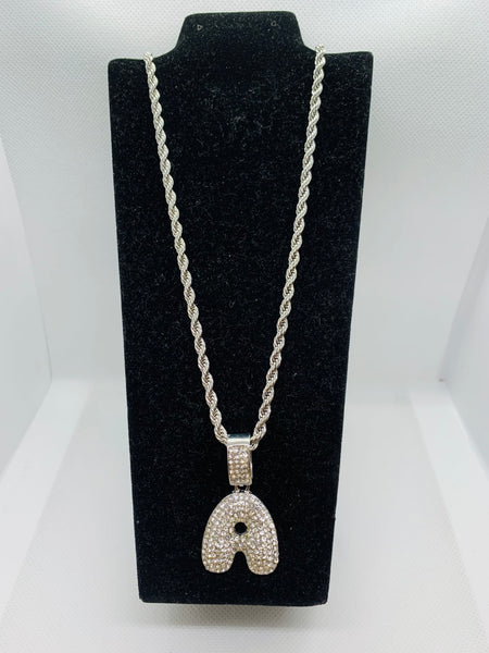 Initial Silver Fashion Necklace