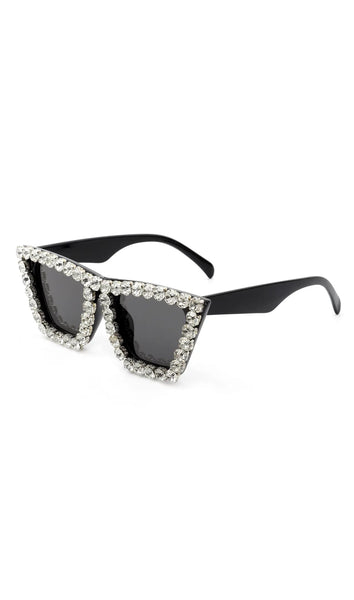 Retro Square Rhinestone Fashion Sunglasses