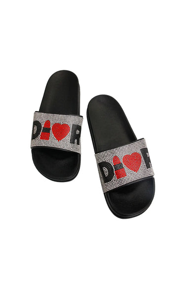 Silver Dior Inspired Fashion Slides