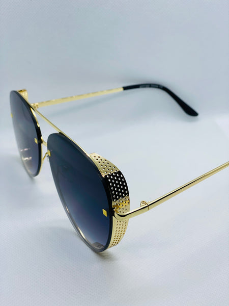 Fashion Tinted Sunglasses with Gold Trim
