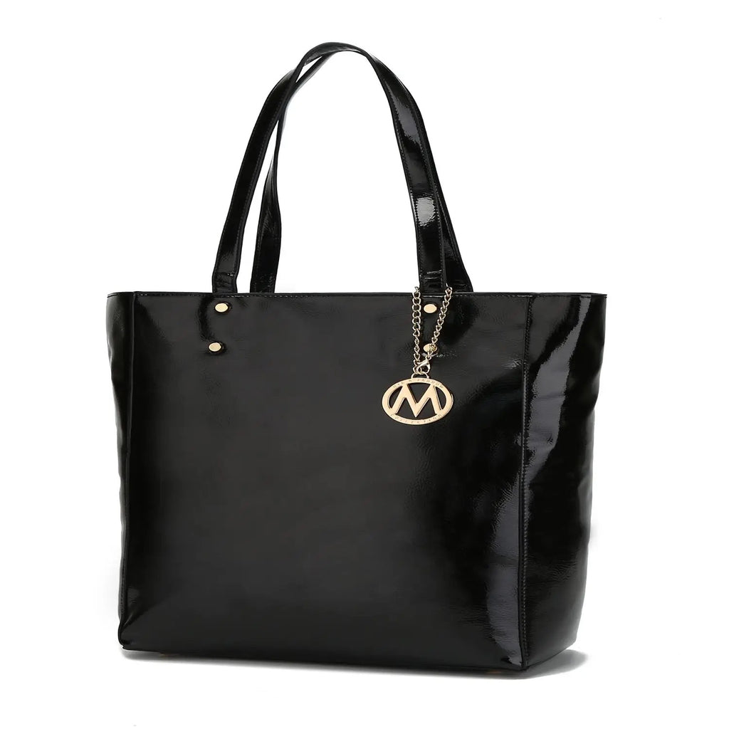 MKF Collection Abeille Patent Tote Bag by Mia K. (Black)