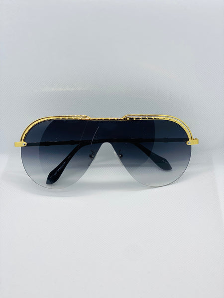 Fashion Sunglasses with Gold Trim Frame