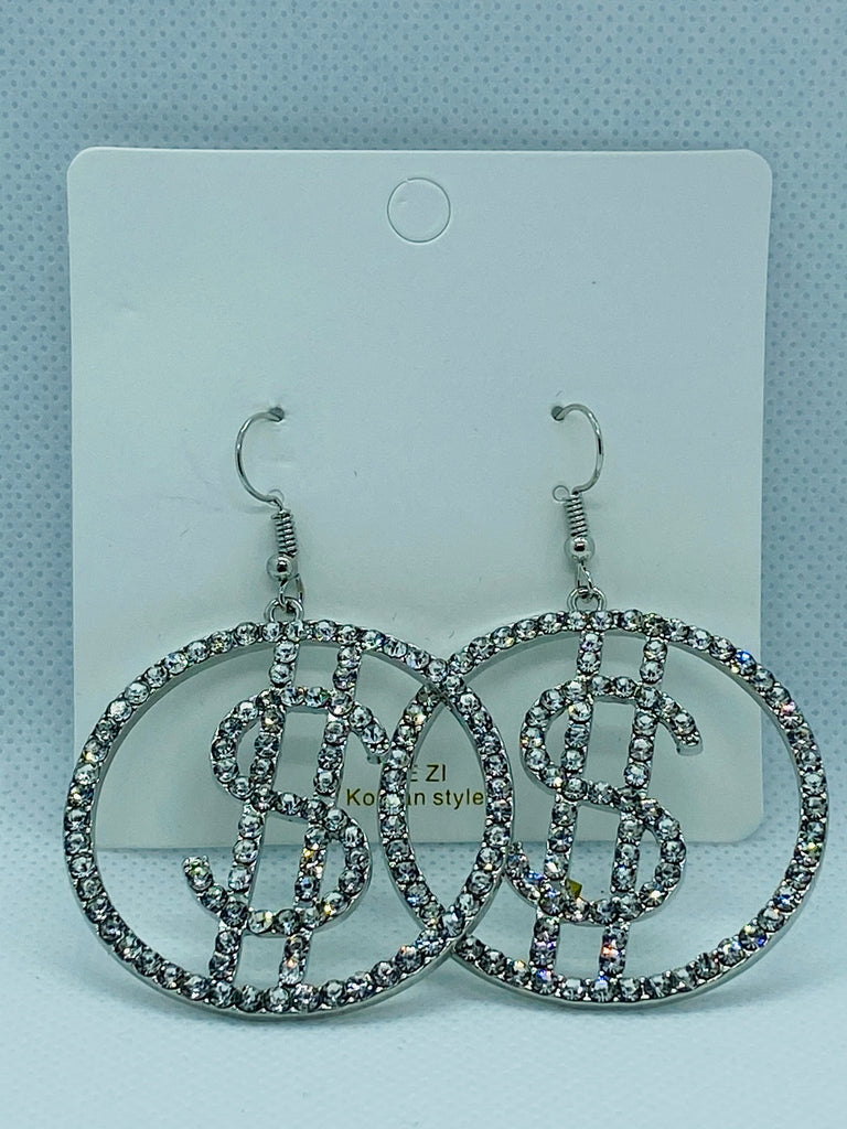 Silver Dollar Fashion Earrings