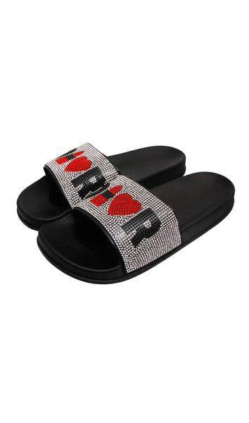 Silver Dior Inspired Fashion Slides