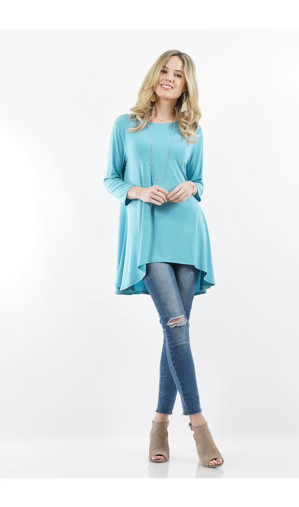 Fashion Ity High-low 3/4 Sleeve Top (Ashmint)