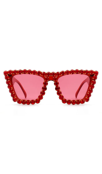 Retro Square Rhinestone Fashion Sunglasses