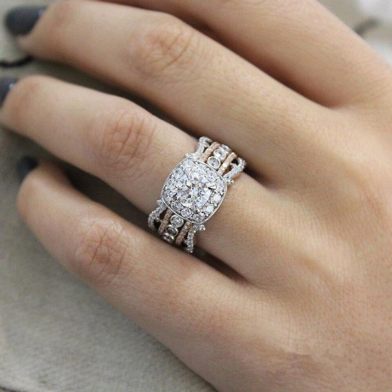 Silver and Rose Gold Fashion Ring