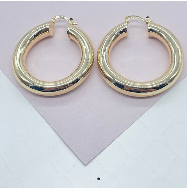 18KT Gold Filled Chunky Hoop Earrings