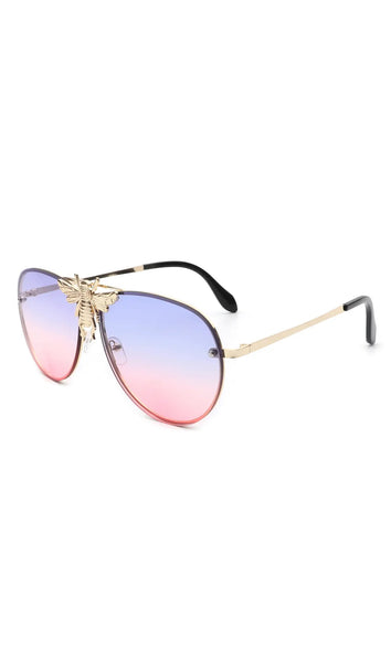 Metal Vintage Aviator Fashion Sunglasses