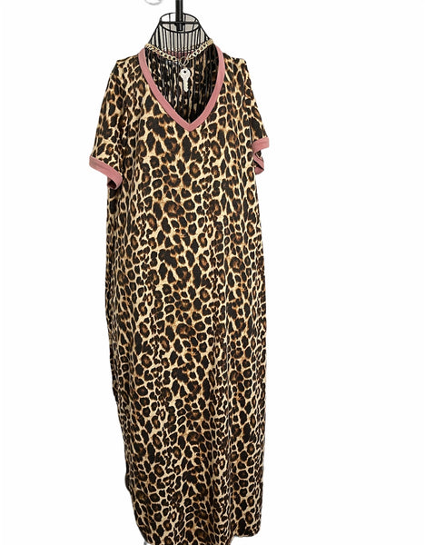 Leopard Print Fashion Dress (Plus Size)