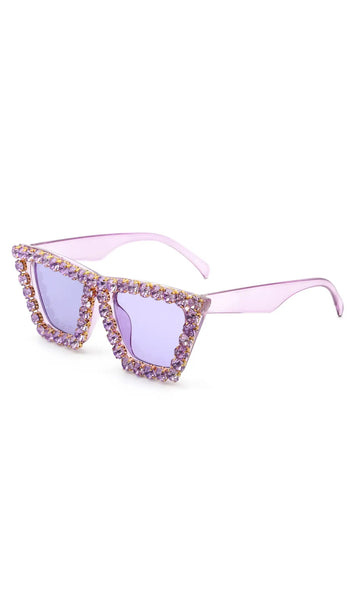 Retro Square Rhinestone Fashion Sunglasses